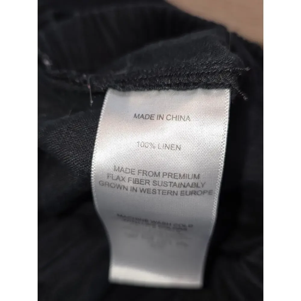 Quince 100% European Linen Pants Women's S Black Beach Travel‎ Casual